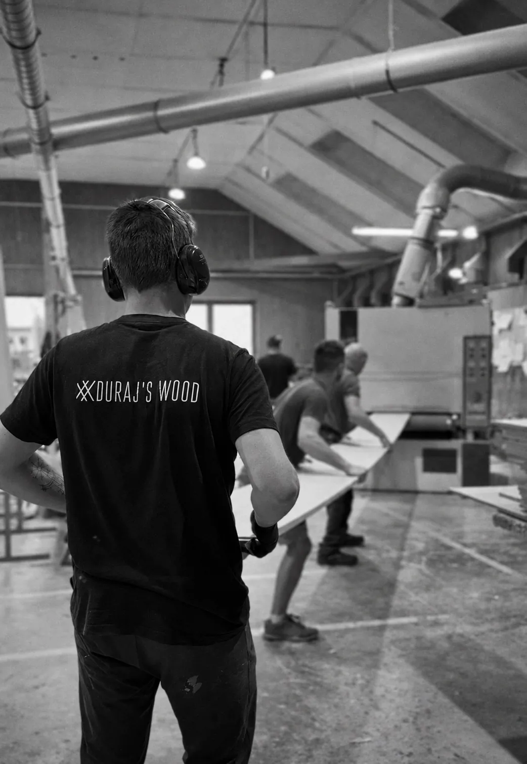Carpenters at work in the Duraj's Wood production hall